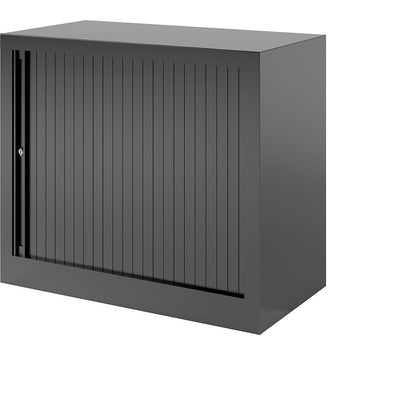 EURO roller shutter cupboard, width 800 mm, 1 shelf, black.