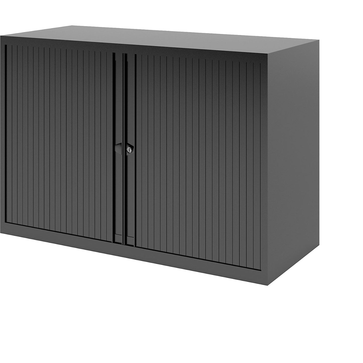 EURO roller shutter cupboard, width 1000 mm, 1 shelf, black.