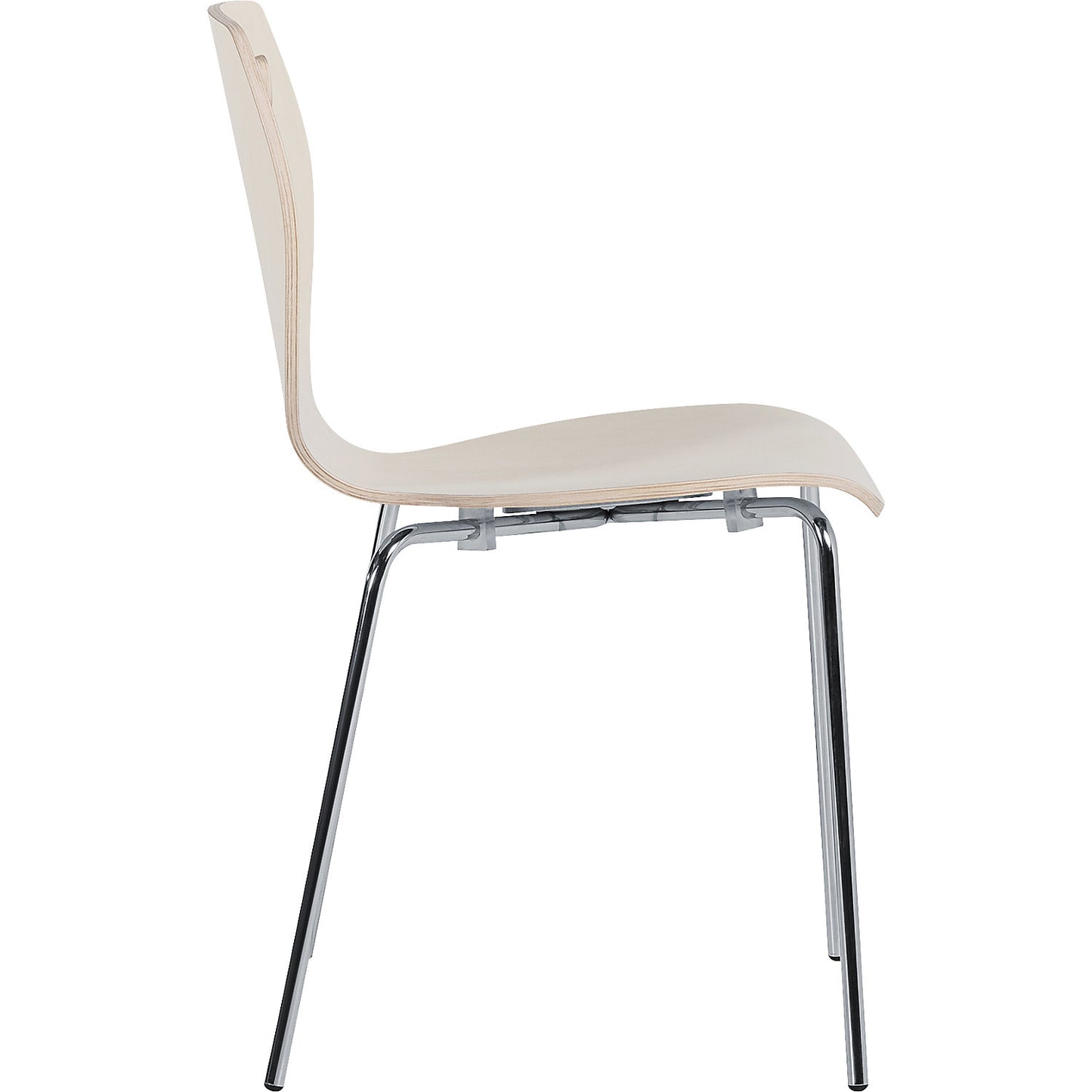 Laura stacking chair, stackable, pack of 4, birch/chrome.