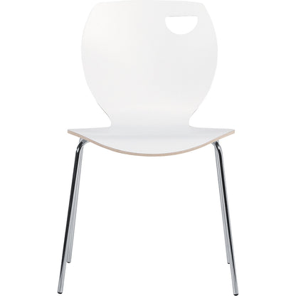 Laura stacking chair, stackable, pack of 4, white/chrome.