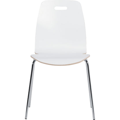 Alina stacking chair, stackable, pack of 4, white/chrome.