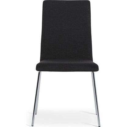 Alma stacking chair, stackable, pack of 4, black/chrome.