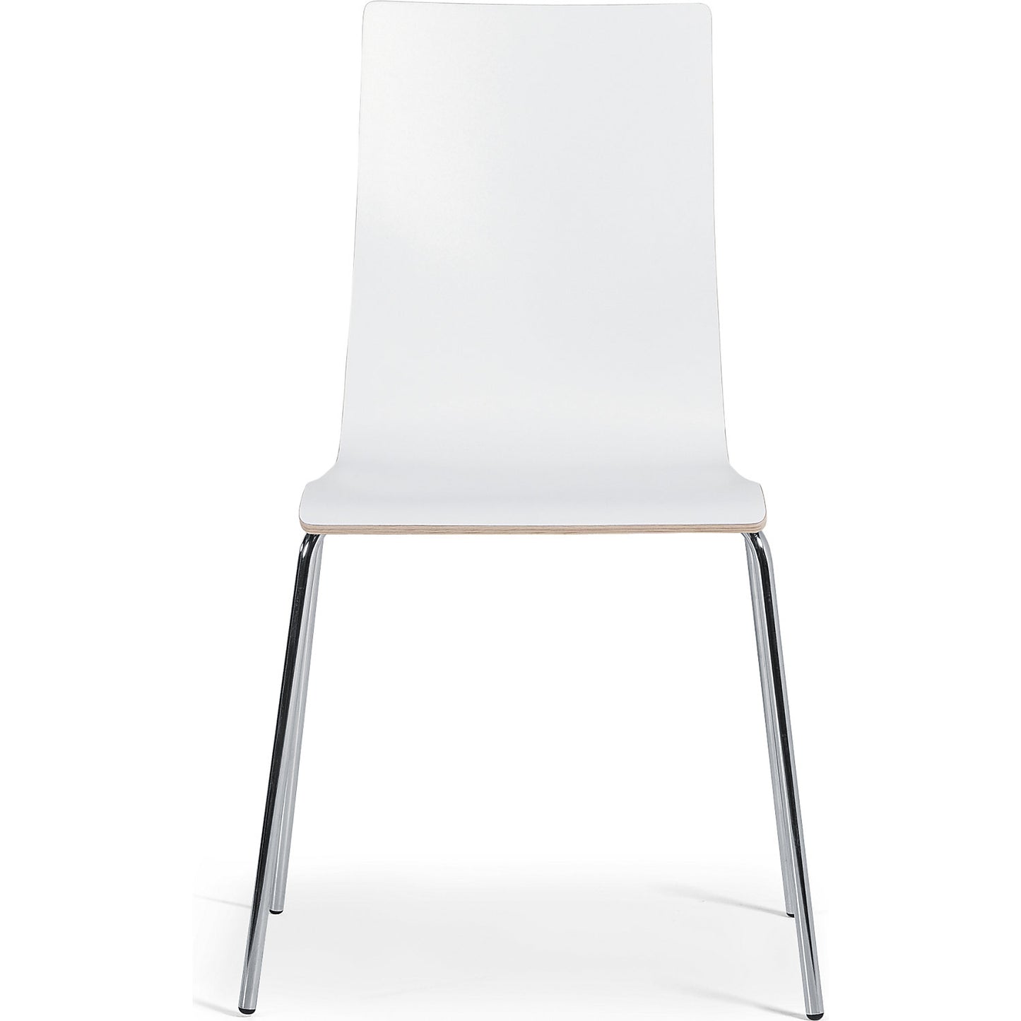 Alma stacking chair, stackable, pack of 4, white/chrome.