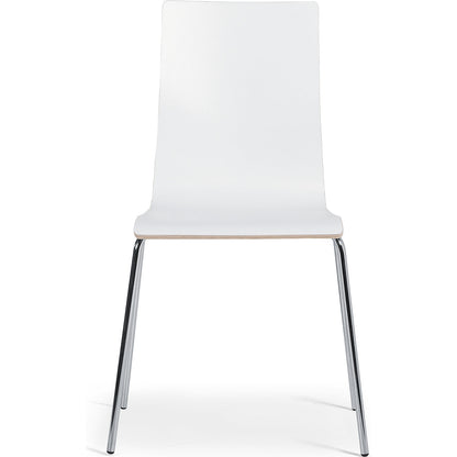 Alma stacking chair, stackable, pack of 4, white/chrome.