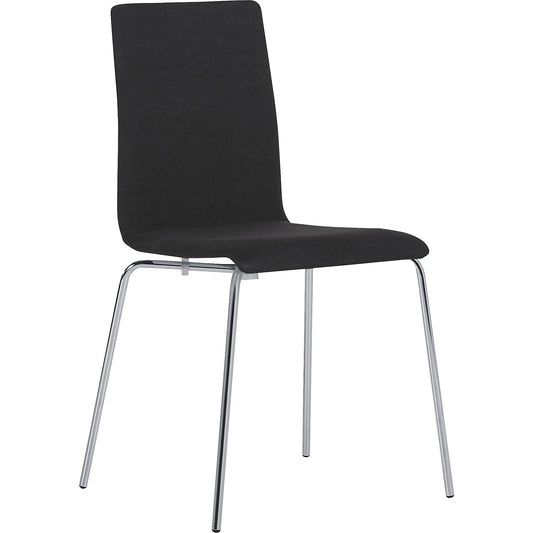 Elin stacking chair, stackable, pack of 4, black/chrome.