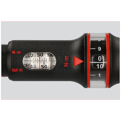ERGOTORQUE®precision torque wrench with reversible ratchet head, 1/4'', 5 - 25 Nm.
