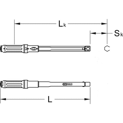ERGOTORQUE®precision fine adjustment torque wrench, 14 x 18 mm, 20 - 100 Nm.