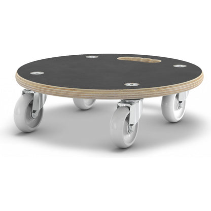 MaxiGRIP transport dolly, round, GH 1108, phenolic plywood panel, Ø 380 mm, max. load 250 kg.