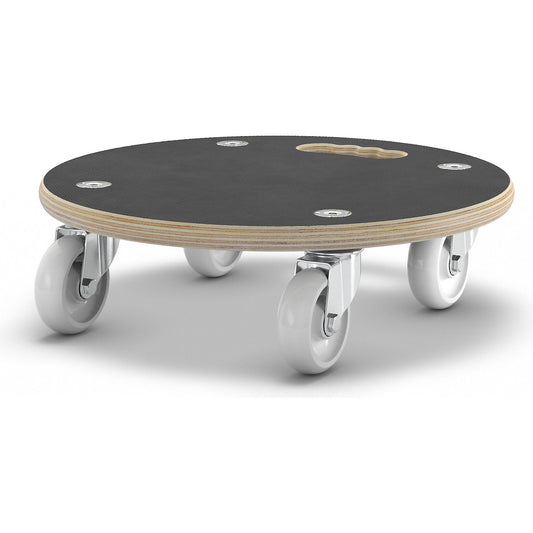 MaxiGRIP transport dolly, round, GH 1108, phenolic plywood panel, Ø 380 mm, max. load 250 kg.