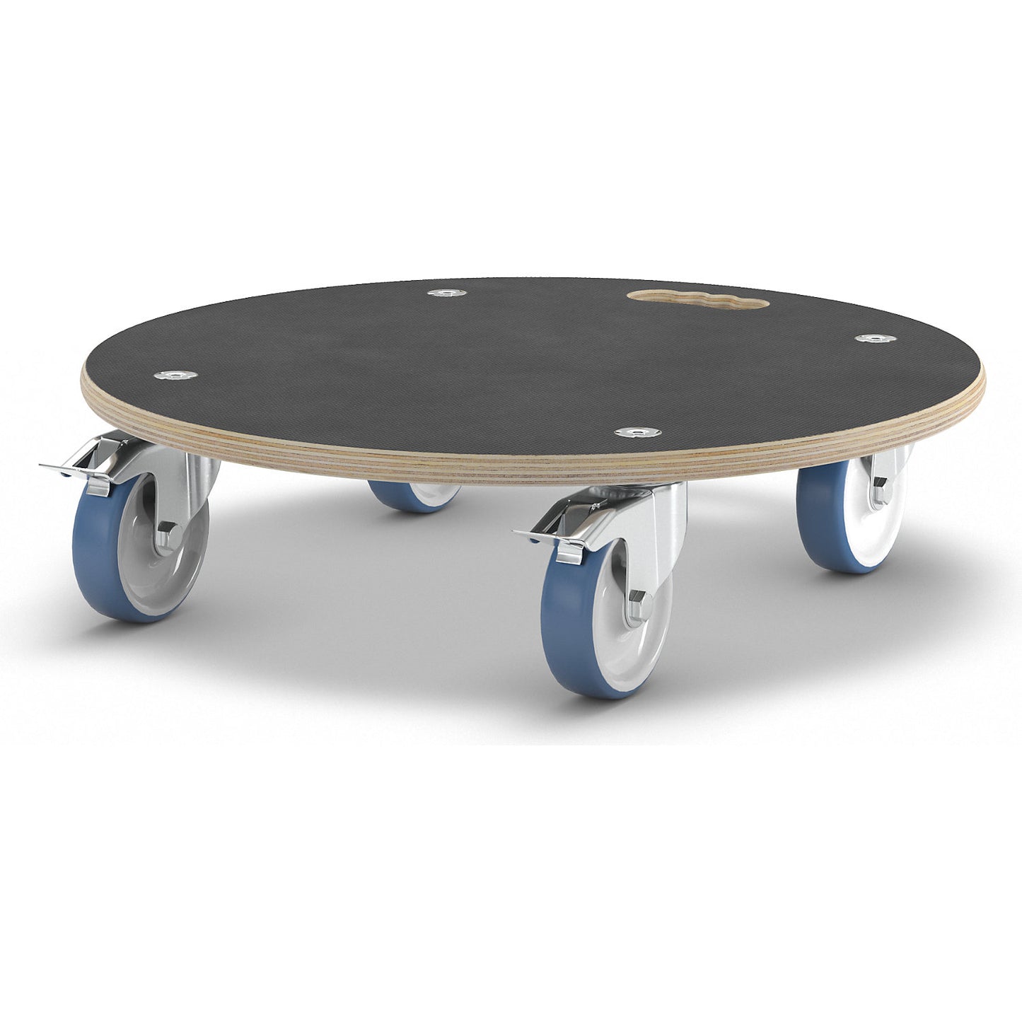 MaxiGRIP transport dolly, round, GH 1168, phenolic plywood panel, Ø 580 mm, max. load 300 kg.