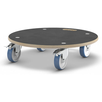 MaxiGRIP transport dolly, round, GH 1168, phenolic plywood panel, Ø 580 mm, max. load 300 kg.