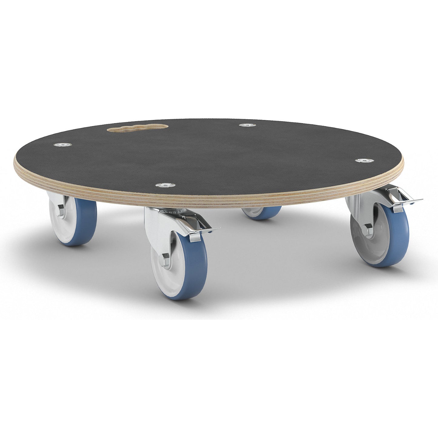 MaxiGRIP transport dolly, round, GH 1168, phenolic plywood panel, Ø 580 mm, max. load 300 kg.