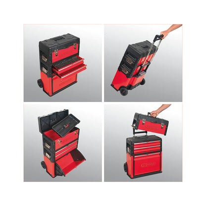 Mobile plastic sheet steel toolbox, max. load 75 kg, HxW 720 x 320 mm.