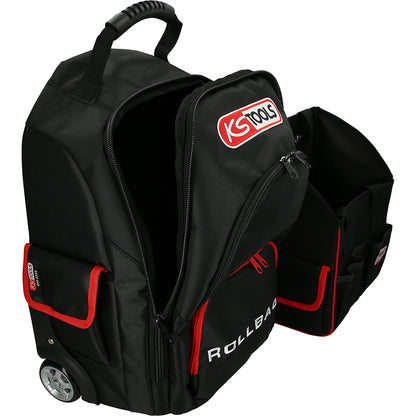 SMARTBACKPACK backpack, with telescopic trolley, black / red.