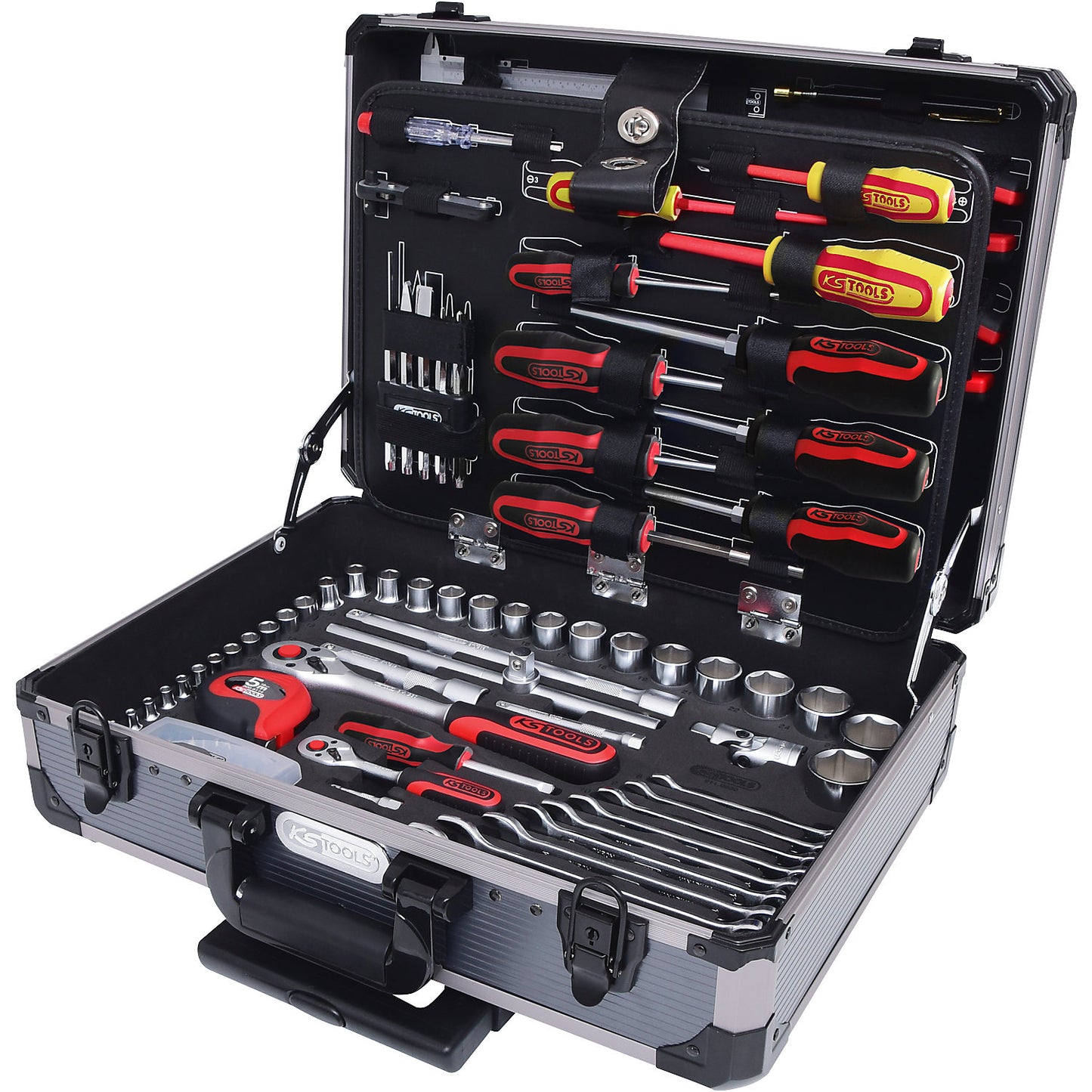 1/4'' + 1/2'' universal tool set, 130 parts, hexagonal.