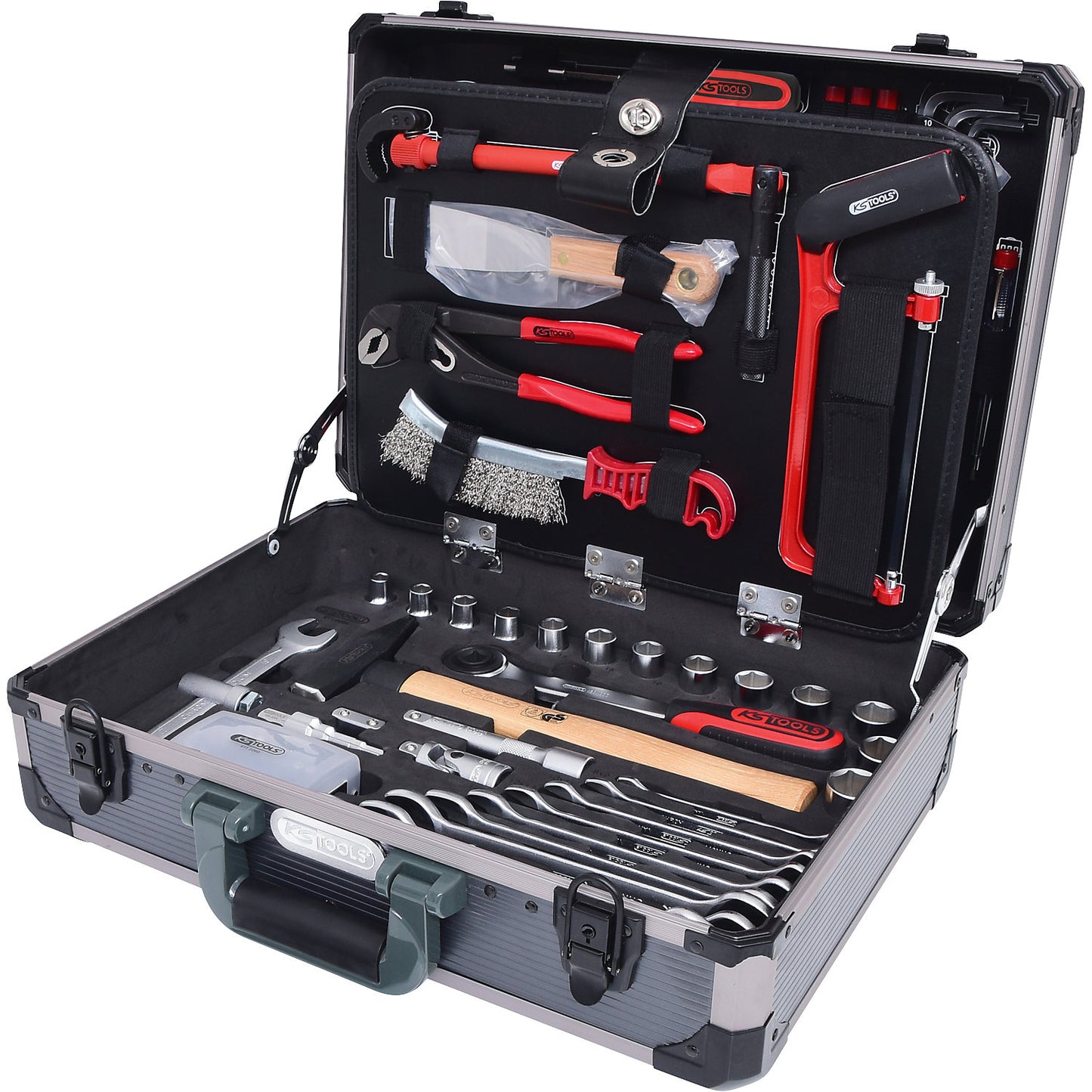 1/4'' + 1/2'' sanitary tool case, 95 parts, finest grade chrome-vanadium steel.