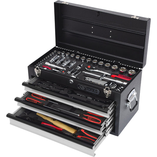 1/4'' + 1/2'' CHROMEplus universal tool set, GEAR, 99 parts, flank traction.