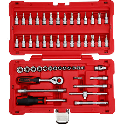 1/4'' socket set, 50 parts, flank traction.