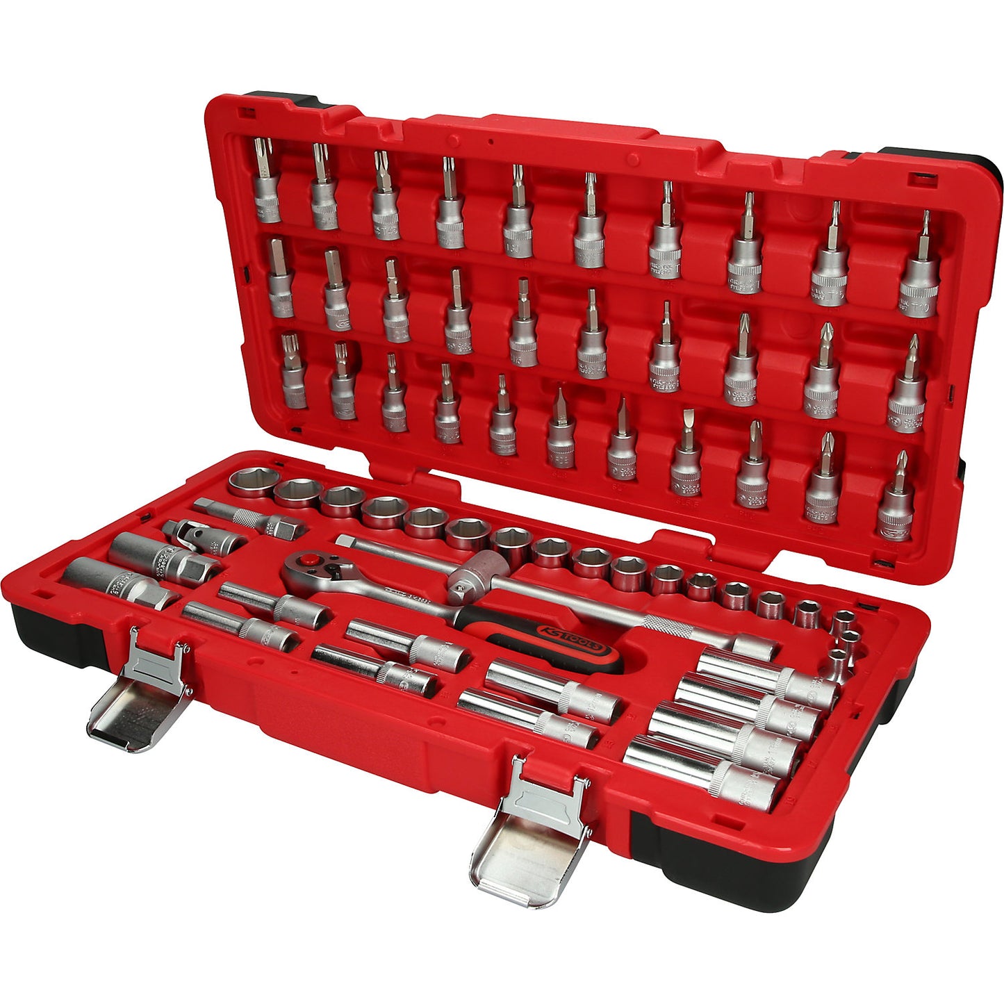 3/8'' socket set, 66 parts, flank traction.