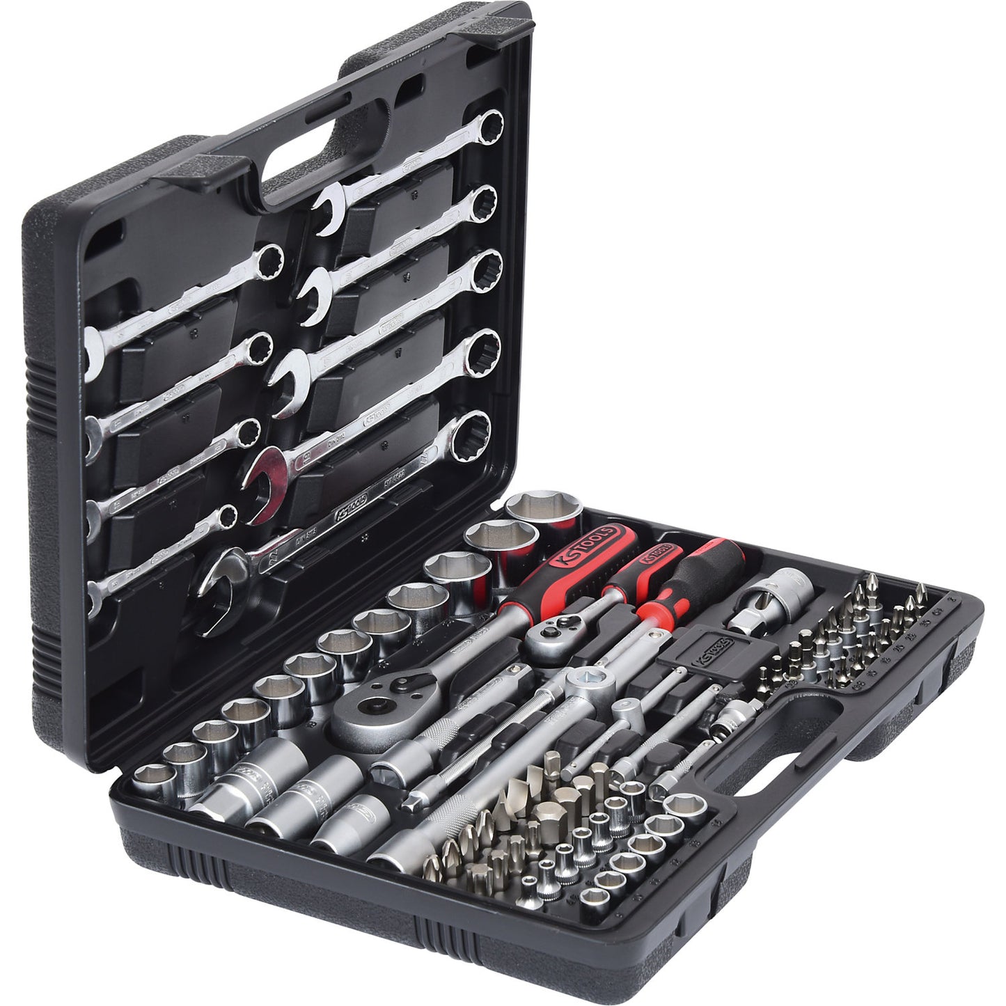 1/4'' + 1/2'' box spanner set, 82 parts, reversible.