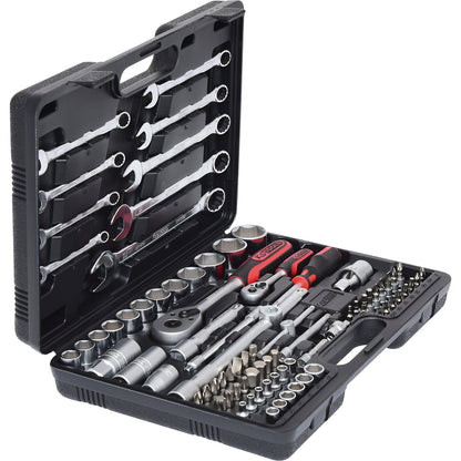 1/4'' + 1/2'' box spanner set, 82 parts, reversible.