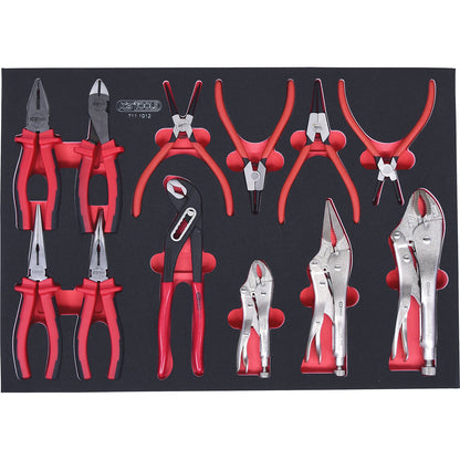 SCS pliers set, 12 parts, full drawer inlay.