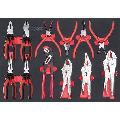 SCS pliers set, 12 parts, full drawer inlay.