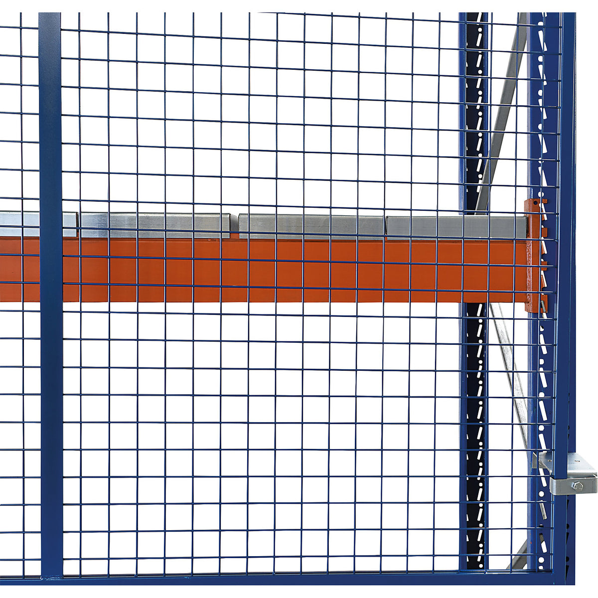 Mesh rear panel, blue, height 1500 mm, for beam length 2700 mm.