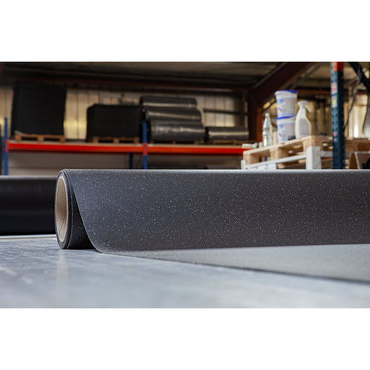 YOGA FLAT GRIP floor mat, WxH 1200 x 2 mm, per m, blue.