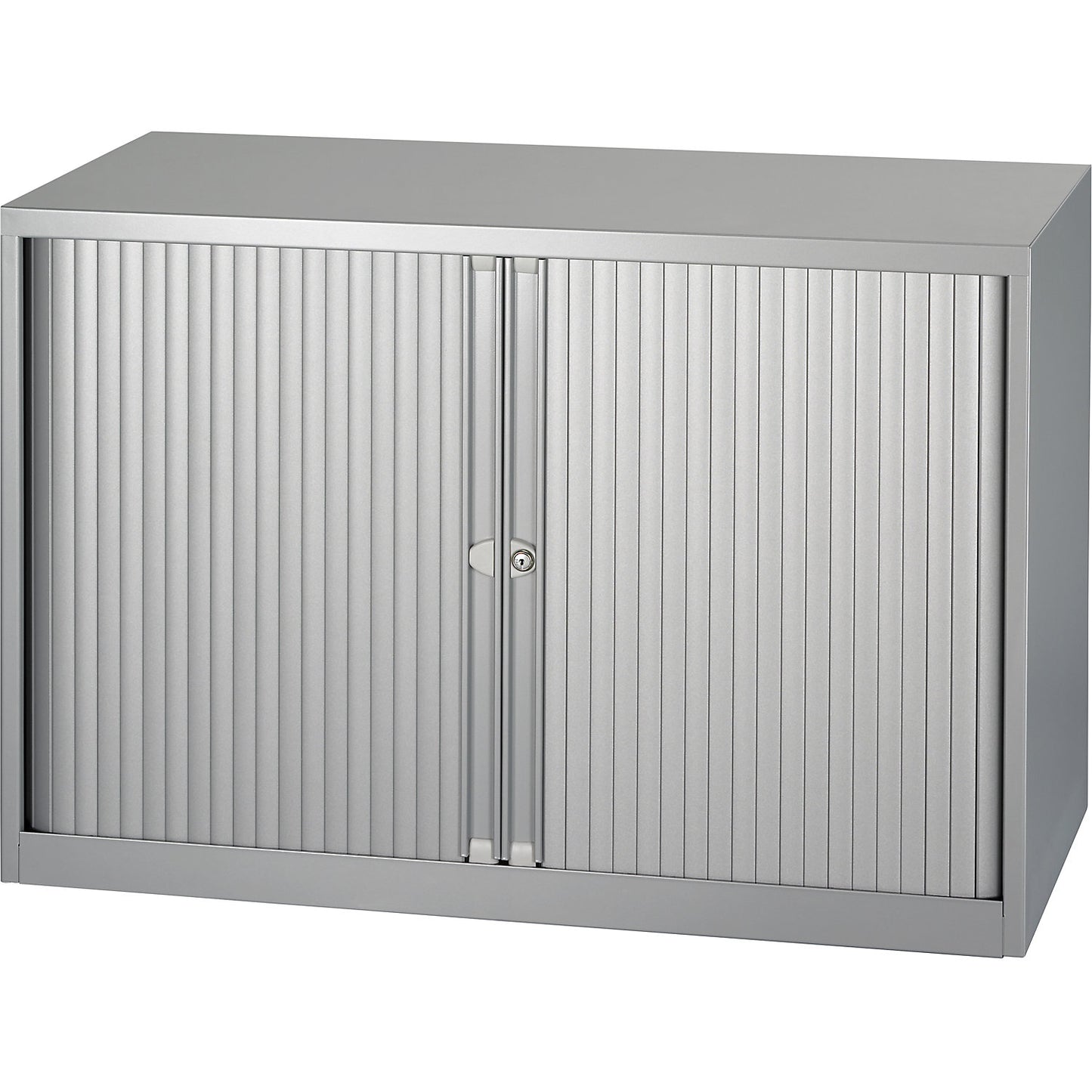 EURO roller shutter cupboard, width 1000 mm, 1 shelf, silver.