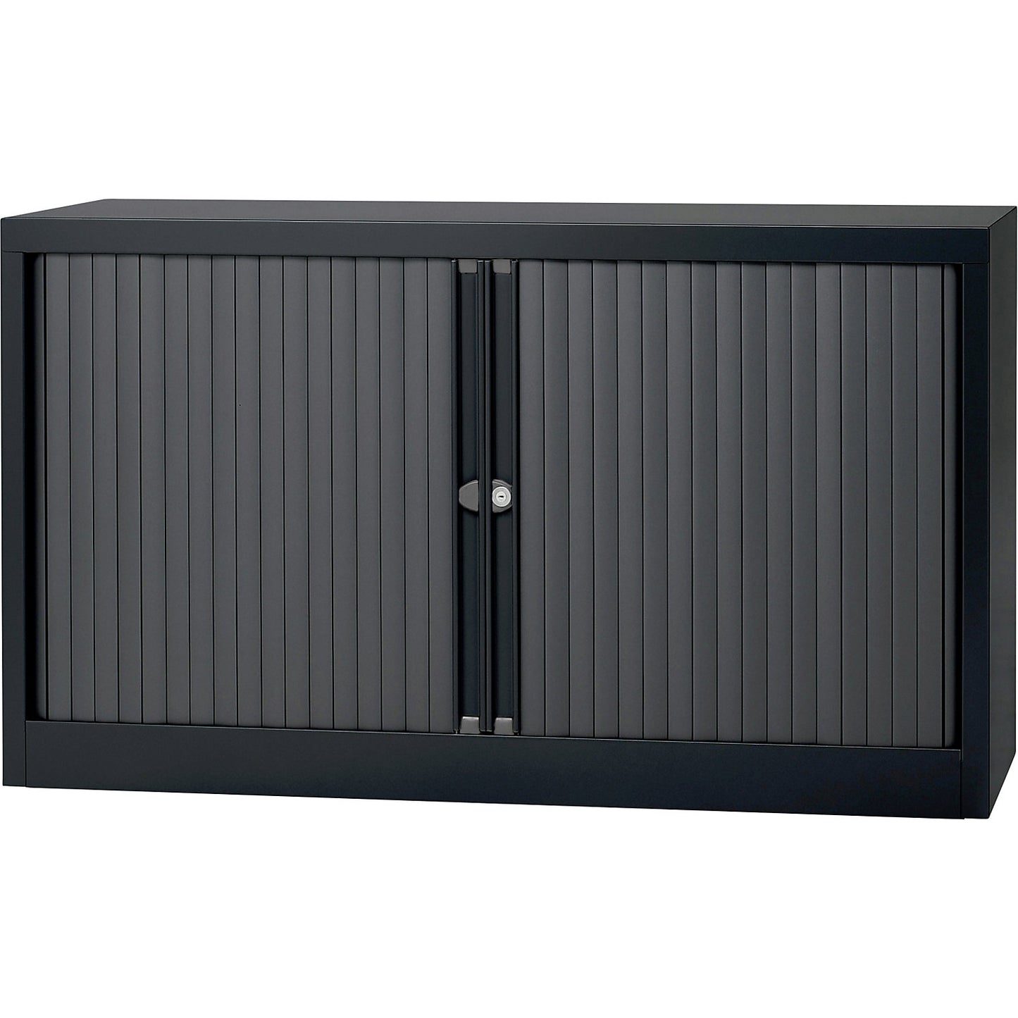 EURO roller shutter cupboard, width 1200 mm, 1 shelf, black.