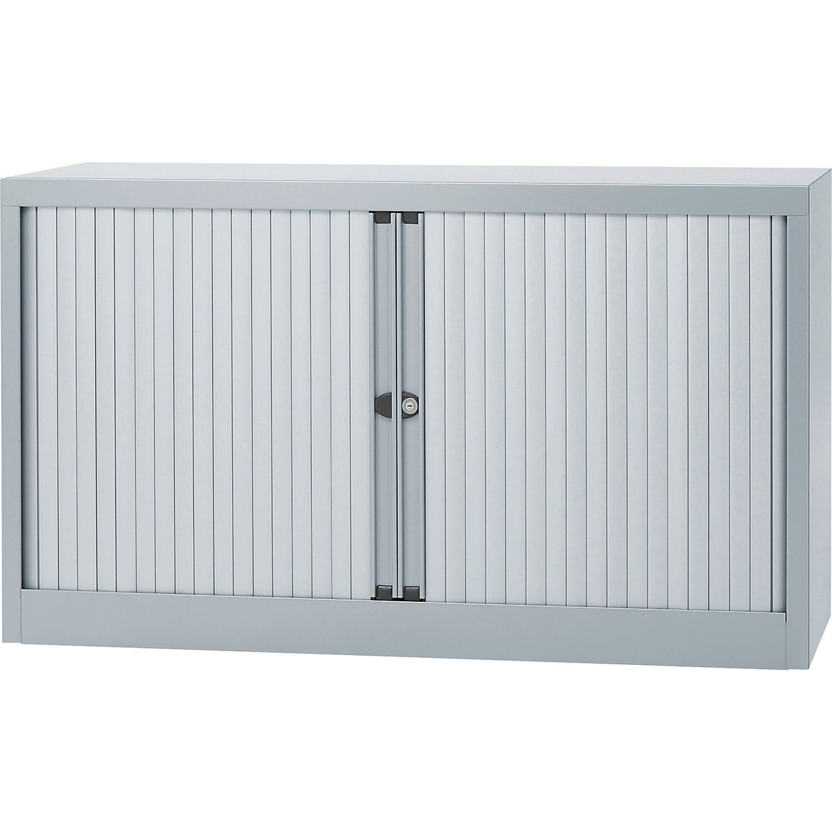 EURO roller shutter cupboard, width 1200 mm, 1 shelf, silver.