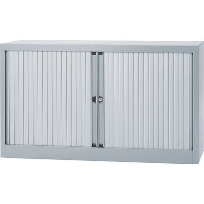 EURO roller shutter cupboard, width 1200 mm, 1 shelf, silver.