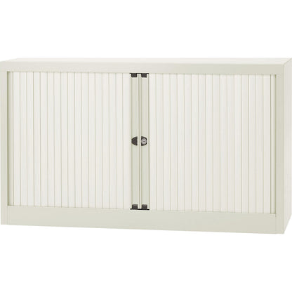 EURO roller shutter cupboard, width 1200 mm, 1 shelf, traffic white.