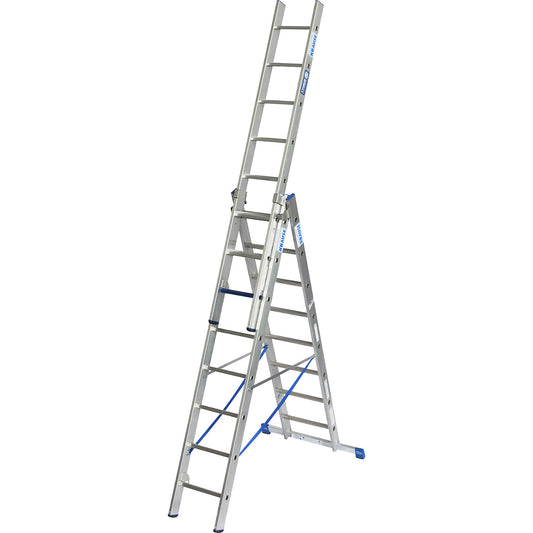 STABILO + S professional multi-purpose ladder, 3 parts, step-rung combination, 3 x 8 steps/rungs.