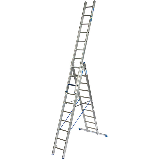 STABILO + S professional multi-purpose ladder, 3 parts, step-rung combination, 3 x 10 steps/rungs.