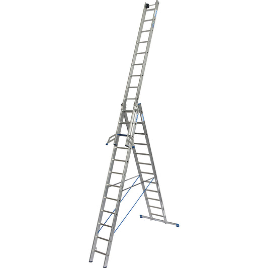 STABILO + S professional multi-purpose ladder, 3 parts, step-rung combination, 3 x 12 steps/rungs.