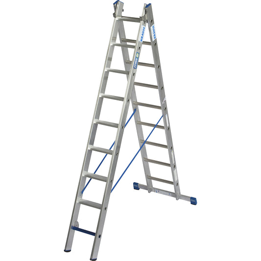 STABILO + S professional multi-purpose ladder, 2 parts, step-rung combination, 2 x 9 steps/rungs.