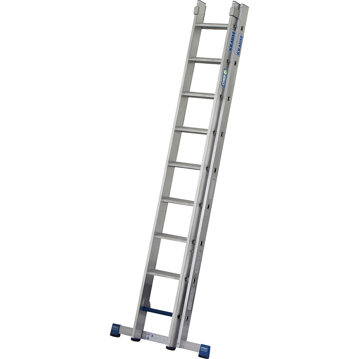 STABILO + S professional extension ladder, step-rung combination, 2 x 9 steps/rungs.