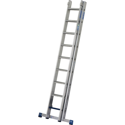 STABILO + S professional extension ladder, step-rung combination, 2 x 9 steps/rungs.