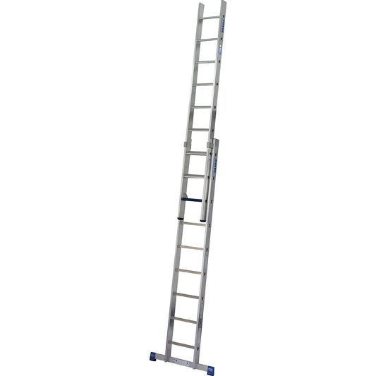 STABILO + S professional extension ladder, step-rung combination, 2 x 9 steps/rungs.