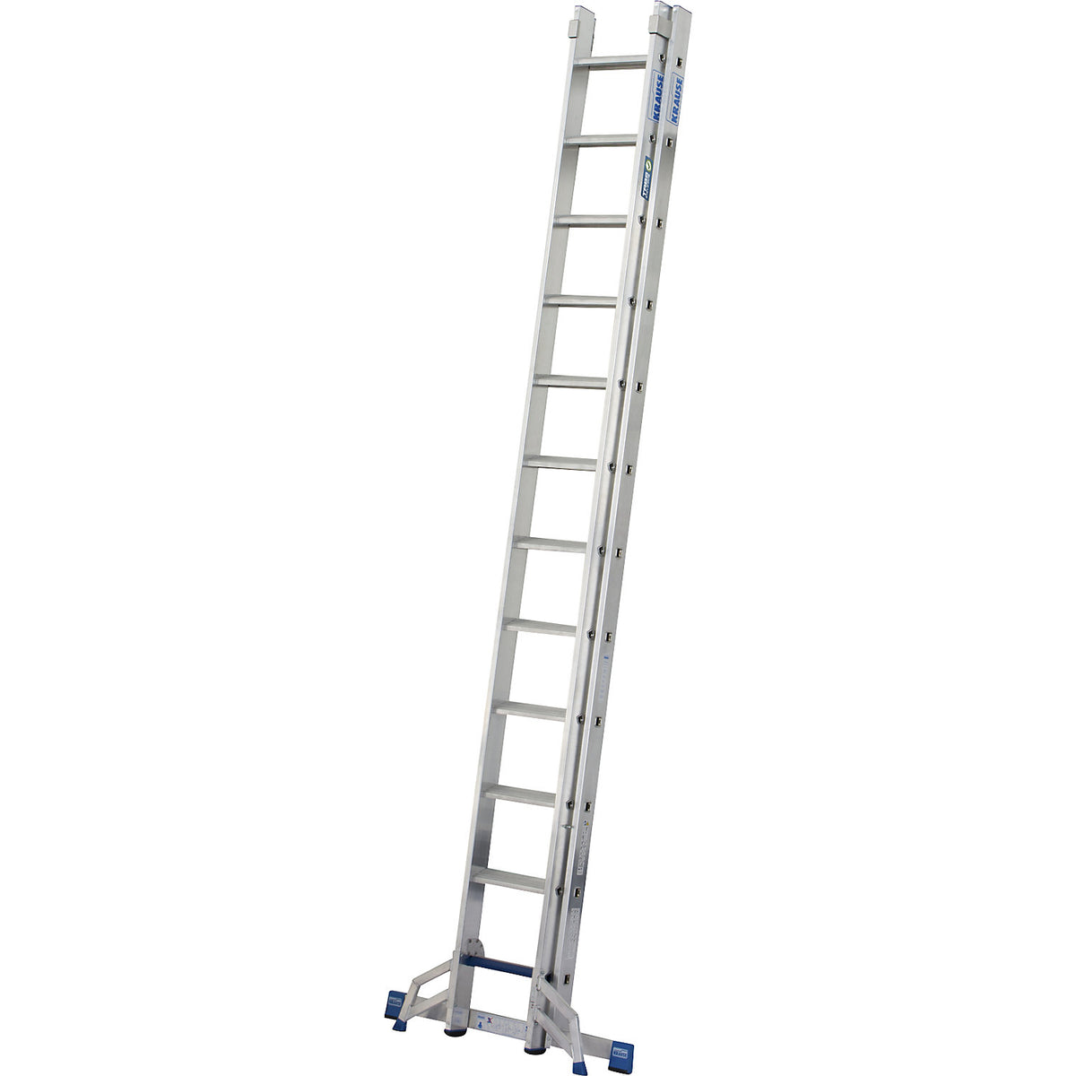 STABILO + S professional extension ladder, step-rung combination, 2 x 12 steps/rungs.