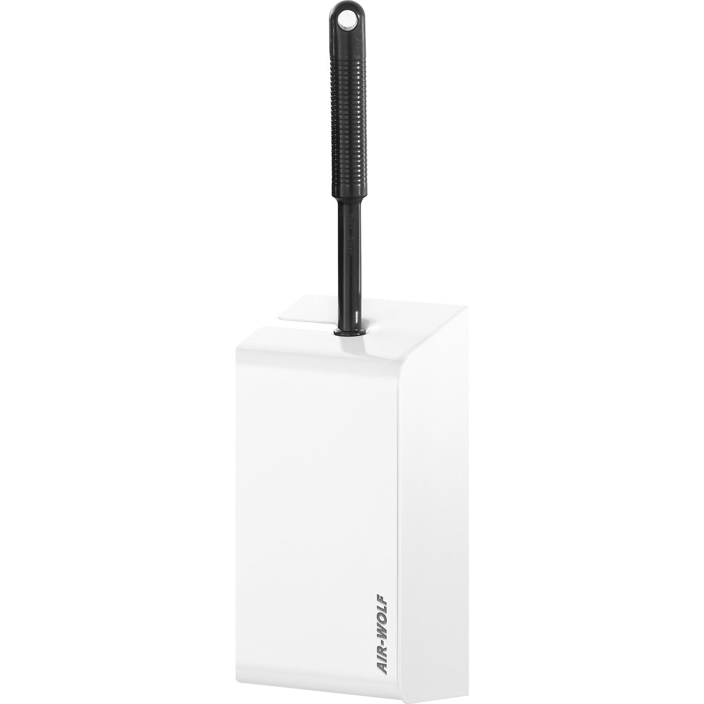 Toilet brush holder, stainless steel, painted white, HxWxD 434 x 114 x 111 mm.