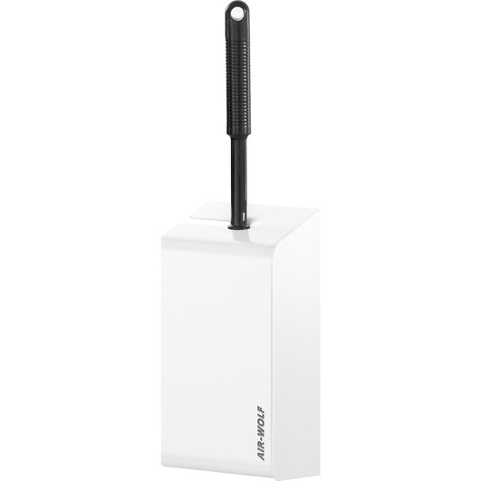 Toilet brush holder, stainless steel, painted white, HxWxD 434 x 114 x 111 mm.