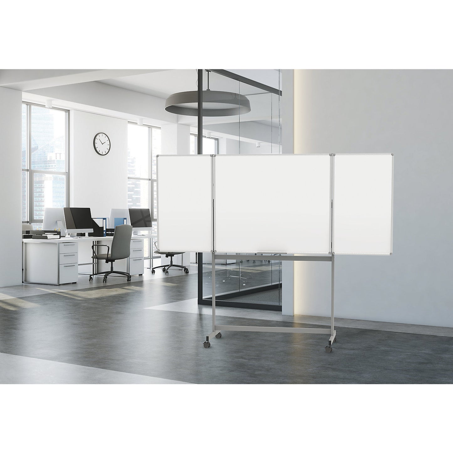 MAULstandard mobile folding board, magnetic, plastic coated, board WxH 1200 x 1000 mm.