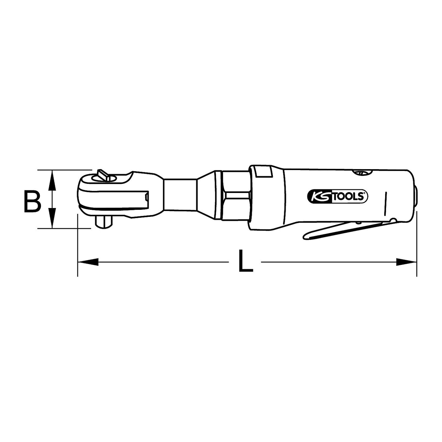 1/2'' MONSTER high power pneumatic reversing ratchet, idle speed 300 rpm, max. 6.3 bar.