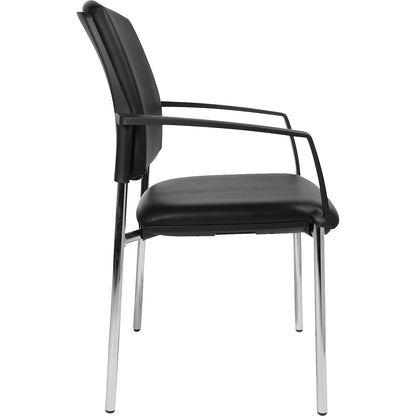 Visitors' chairs with arm rests, pack of 2, vinyl cover, black.