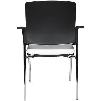 Visitors' chairs with arm rests, pack of 2, vinyl cover, white.