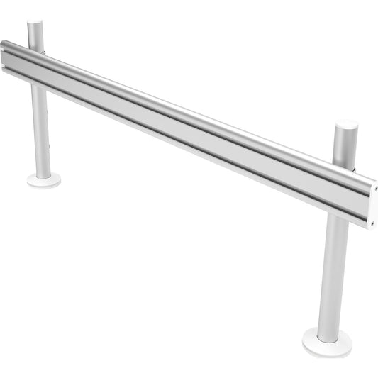 VIEWLITE desk rail system, HxWxD 450 x 1200 x 52 mm, max. load 24 kg.