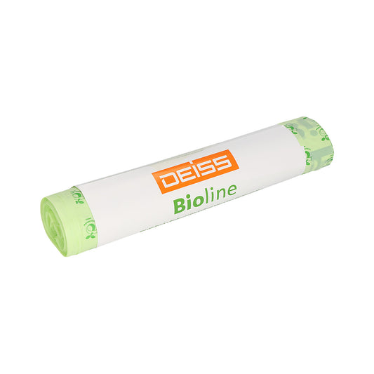 ecovio® bioline waste sacks, capacity 200 l, 20 rolls of 5, pack of 100.